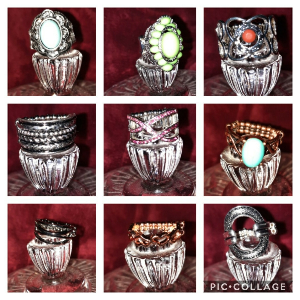 Paparazzi 9pc Bundle of Stretch Rings